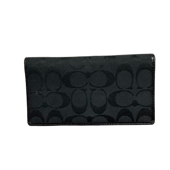 Coach signature c black checkbook slipcover - Picture 1 of 6
